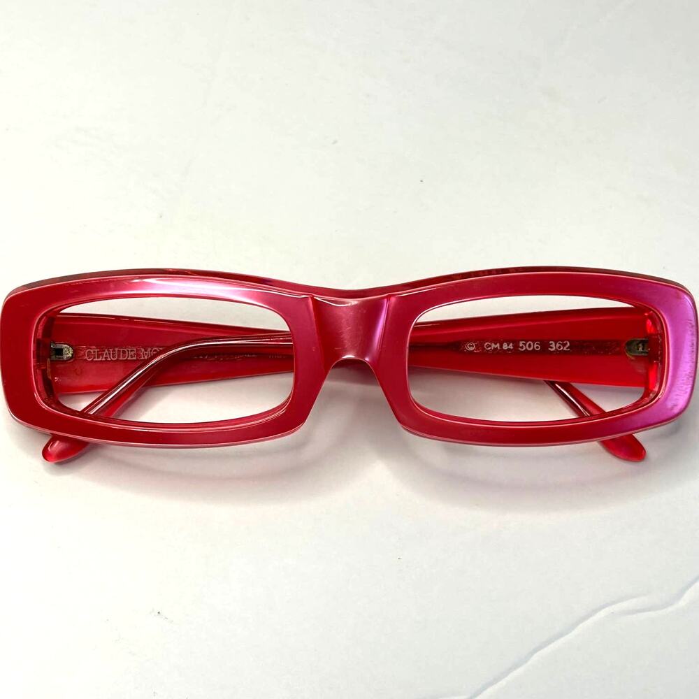 Claude Montana Eyeglass Frames Only‎ Red Vintage Rectangle CM 84 506 362